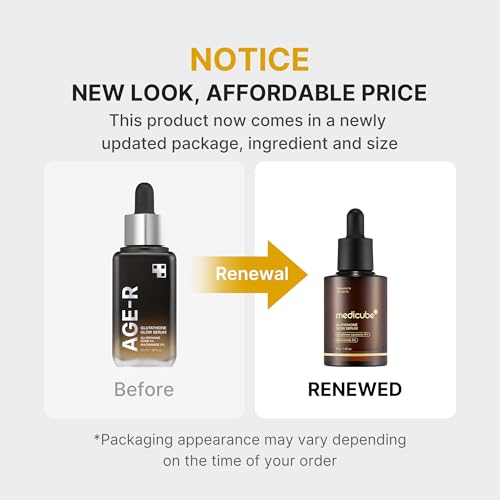 Medicube AGE-R Glutathione Glow Serum - Antioxidant & Elasticity Care Serum for 24Hr Pure Radiance, Korean Glass Glow Skin, Daily Use for Youthful Skin, Korean Skincare